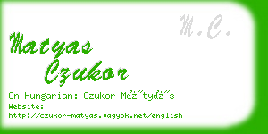 matyas czukor business card